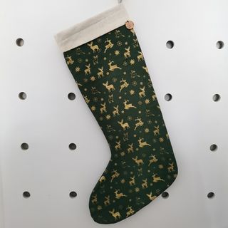 Green Deer with Cream Stocking
