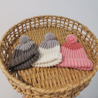 Hand Knitted Pom Pom Baby Hats